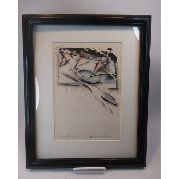 Sky Race by LA Artist Ann Marie LaBlanc Pencil & Ink Original Modern Art 1987 - Picture 1 of 5